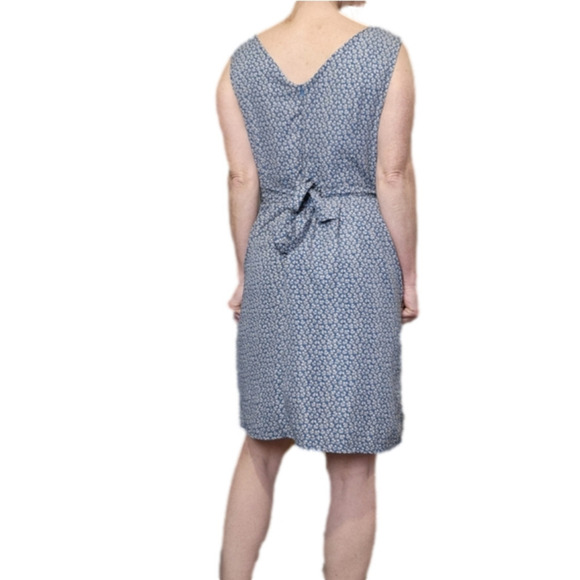 Floral Dress Sleeveless Blue, tan and cream colors Size S SM WARDROBE - Picture 4 of 16